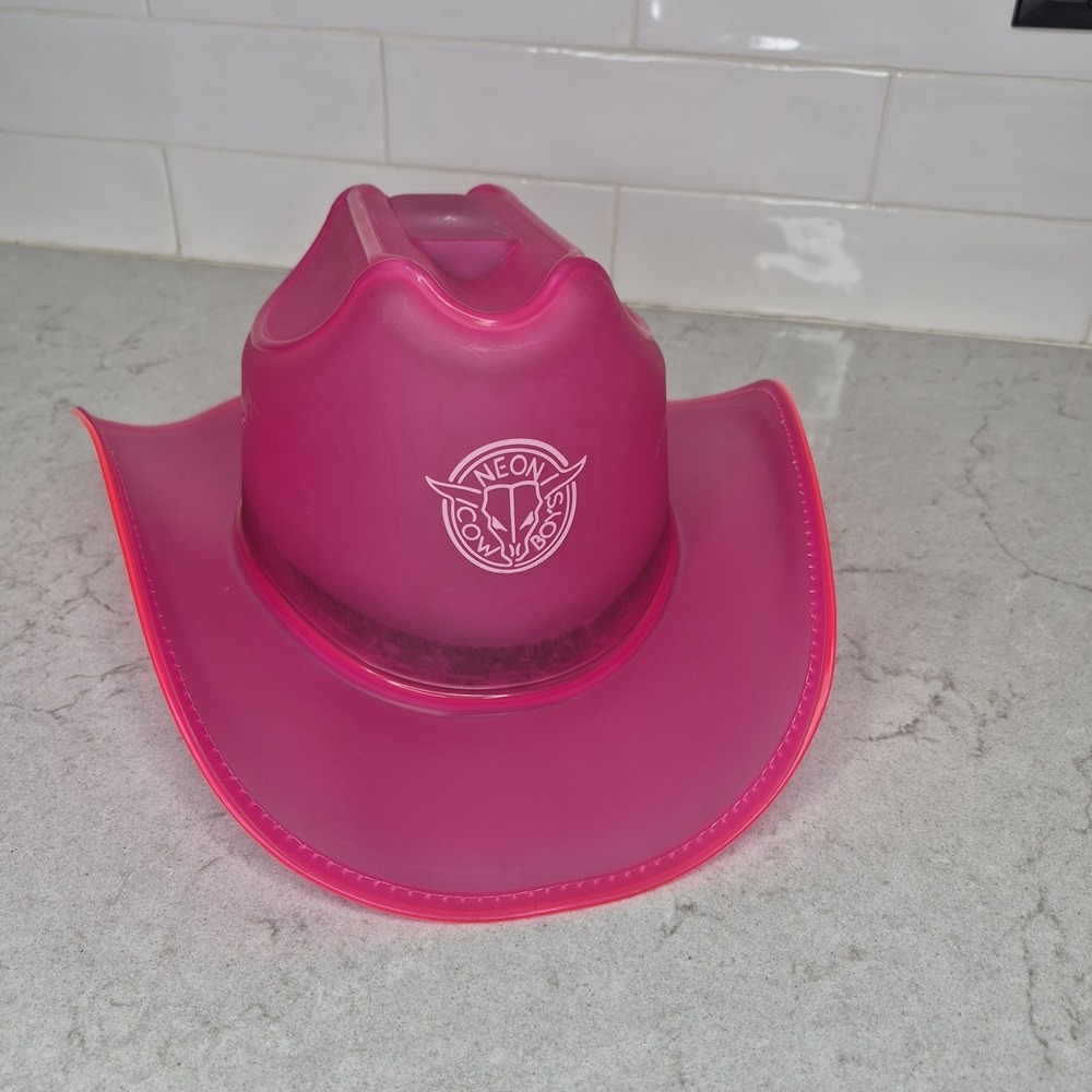 Neon Cowboys Pink LED Cowboy Patry Hat, Bachelorette, Bachelor, Light Up Hat - Picture 3 of 16